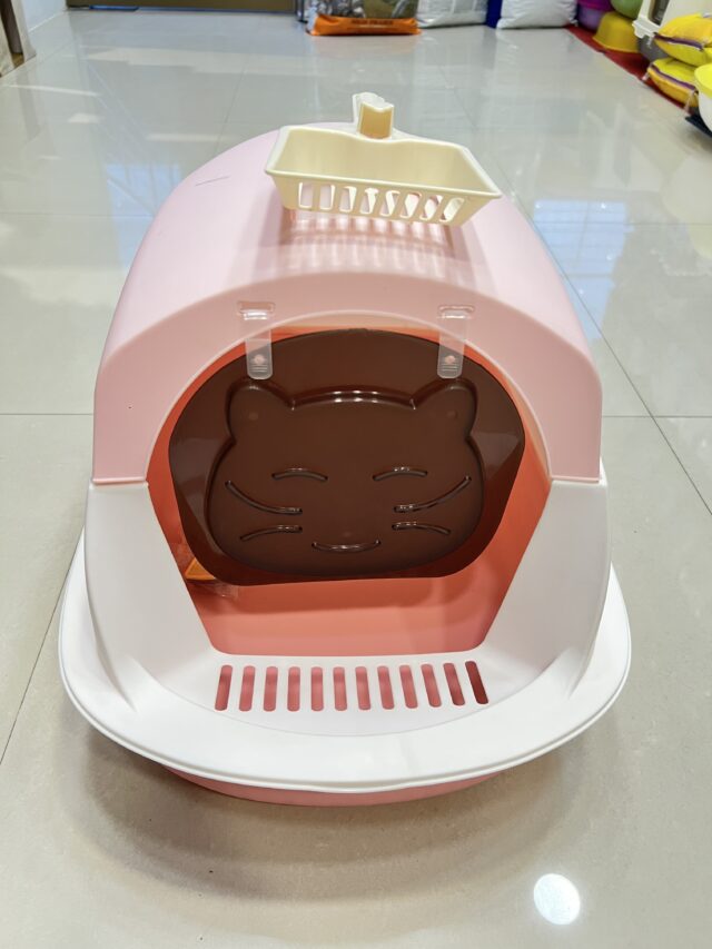 Litter Box Closed - (Baby Pink & White)