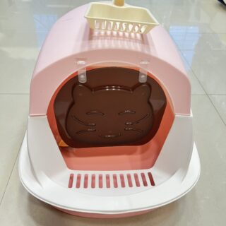 Litter Box Closed - (Baby Pink & White)