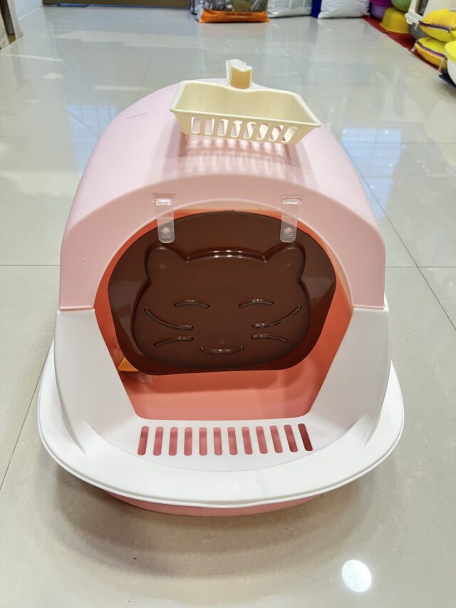 Litter Box Closed - (Baby Pink & White)