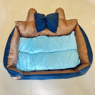 XL Blue & Brown Pet Bed