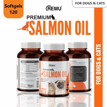 Remu Salmon OIl - 120 Soft Gel Capsule - For Cat and Dogs
