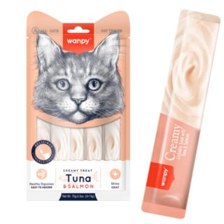 Wanpy Creamy Lickable Treats For Cat - Tuna & Salmon 70g