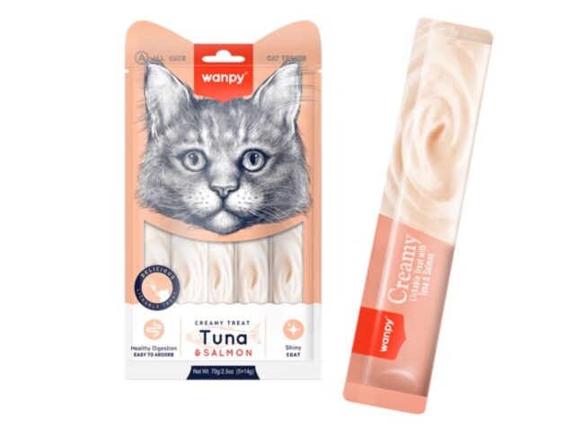 Wanpy Creamy Lickable Treats For Cat - Tuna & Salmon 70g