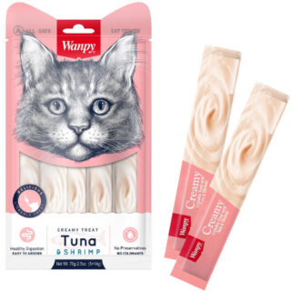Wanpy Creamy Lickable Treats For Cat – Tuna Shrimp 70g