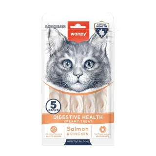 Wanpy Functional Creamy Lickable Treat – Salmon & Chicken (Digestive Health) – 70g Pouch