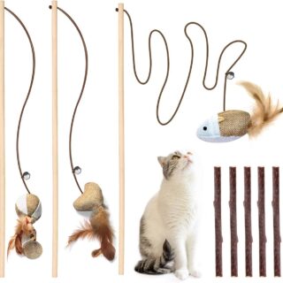 Wooden Toy Stick for Cats