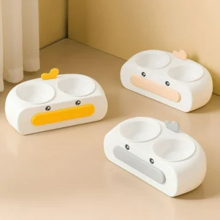 Duck Face Double Bowl White (Large)