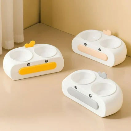 Duck Face Double Bowl White (Large)