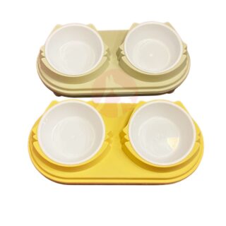 High Quality Cat Face Double Bowl