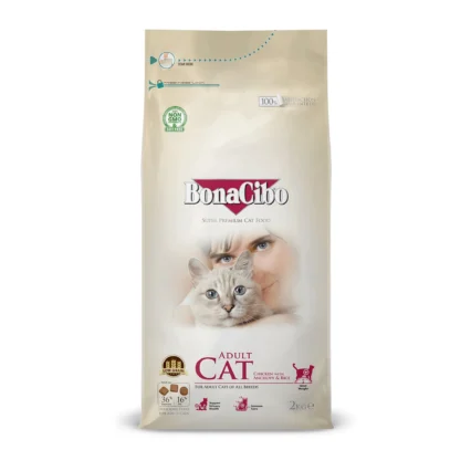 BonaCibo Adult Cat Chicken with Anchovy & Rice 2Kg