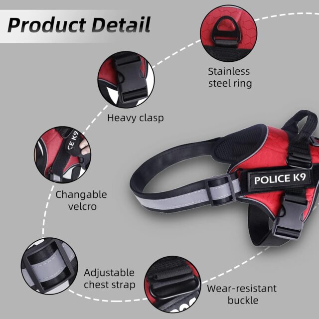 Police K9 Chest Dog Harness | No Pull Adjustable - Image 3