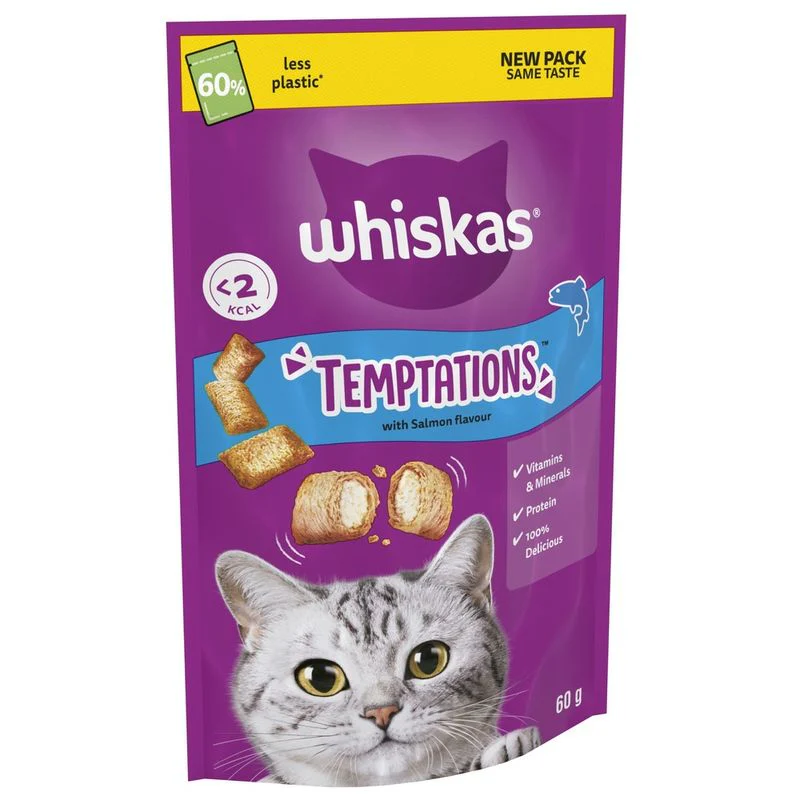 Whiskas Temptations Cat Treats with Salmon 60g