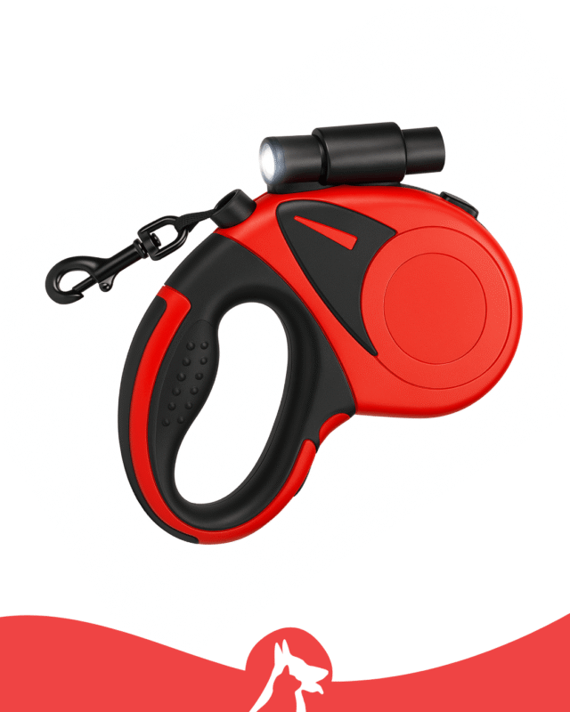 NightGuard Retractable Dog Leash with Flashlight