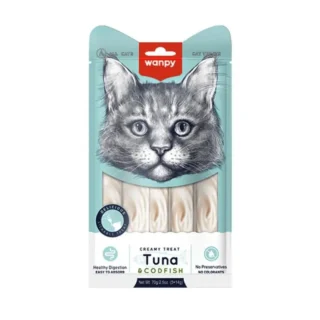 Wanpy Creamy Lickable Treats For Cat – Tuna & Codfish 70g