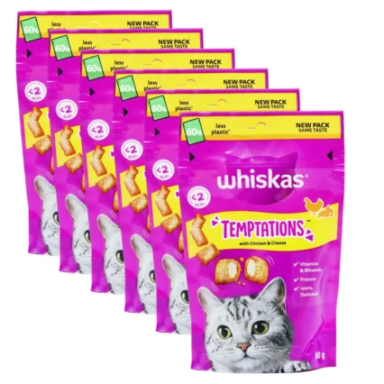 Whiskas Temptations Cat Treats with Chicken & Cheese 60g
