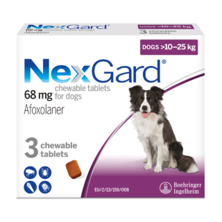 NexGard Chewable Tablets for Dogs 68mg (10 to 25 KG)