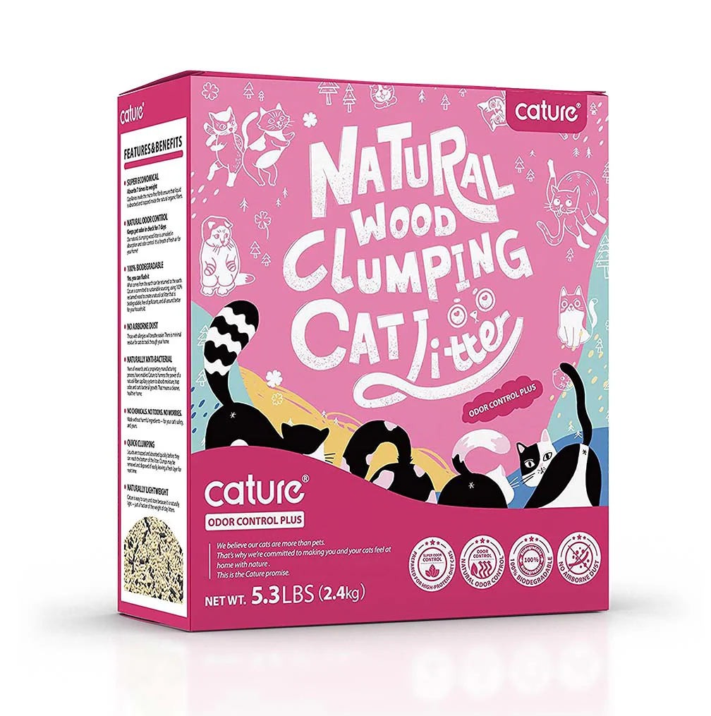 Cature Natural Wood Clumping Cat Litter (Odor Control)