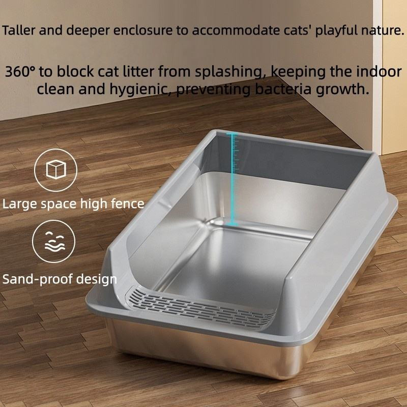 Large Capacity Stainless Steel Litter Box - Image 2