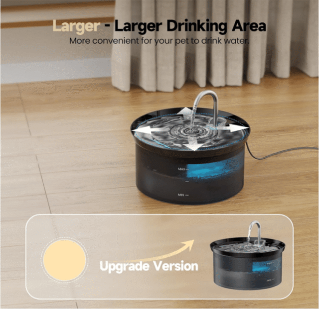 Large Stainless Steel Automatic Water Fountain – 3.2L - Pet Picks