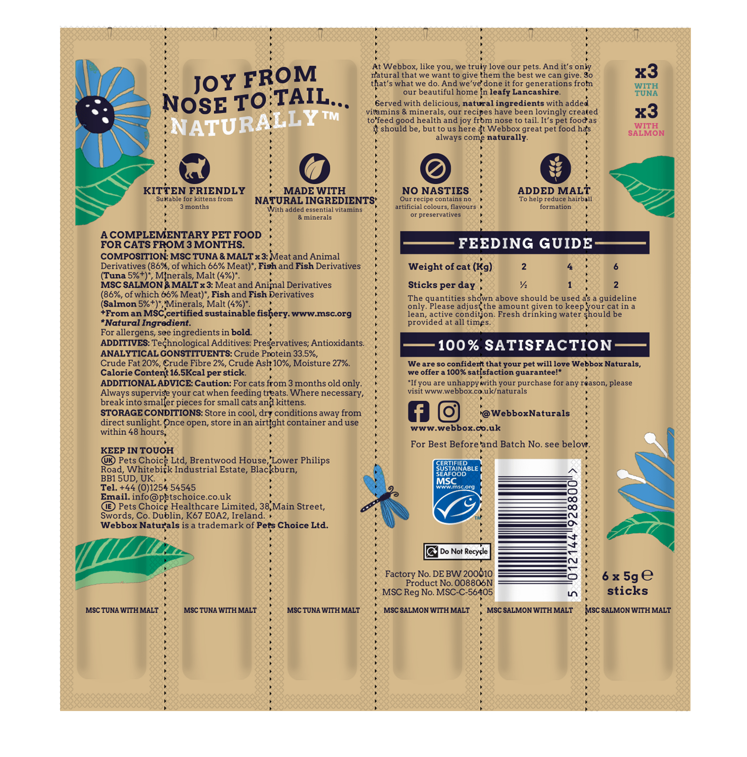 Webbox Cat Sticks with Tuna & Salmon Malt