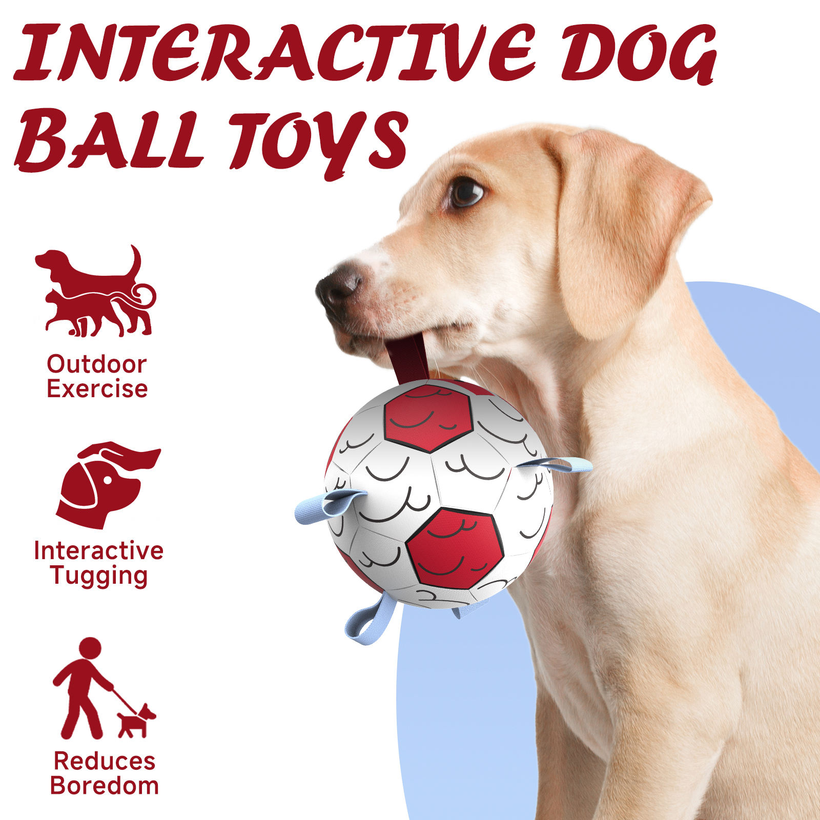 Dog Soccer Ball Toy with Straps (Assorted) - Image 3
