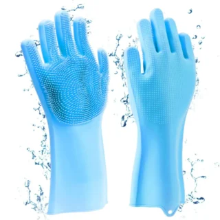 Silicone Full Hand Pet Bathing Gloves (2 Pcs)