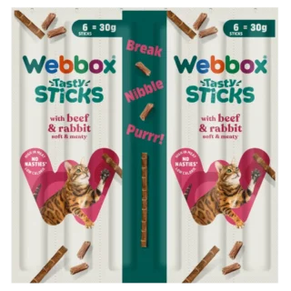 Webbox Tasty Sticks Cat Treats – Beef And Rabbit
