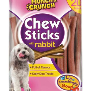 Munch n Crunch Chew Sticks with Rabbit (20 Pack) Dog Treat 180g