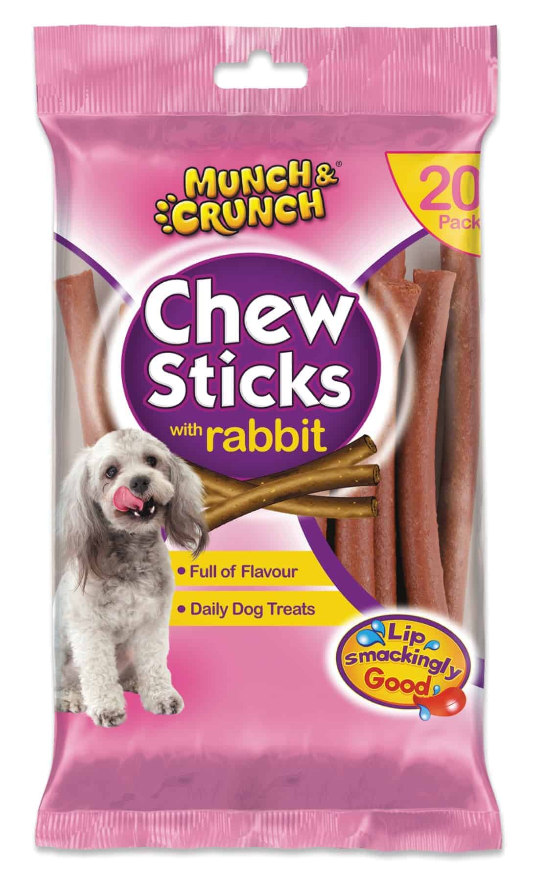 Munch n Crunch Chew Sticks with Rabbit (20 Pack) Dog Treat 180g
