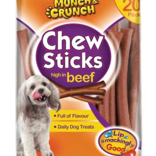Munch n Crunch Chew Sticks in Beef (20 Pack) Dog Treat 180g