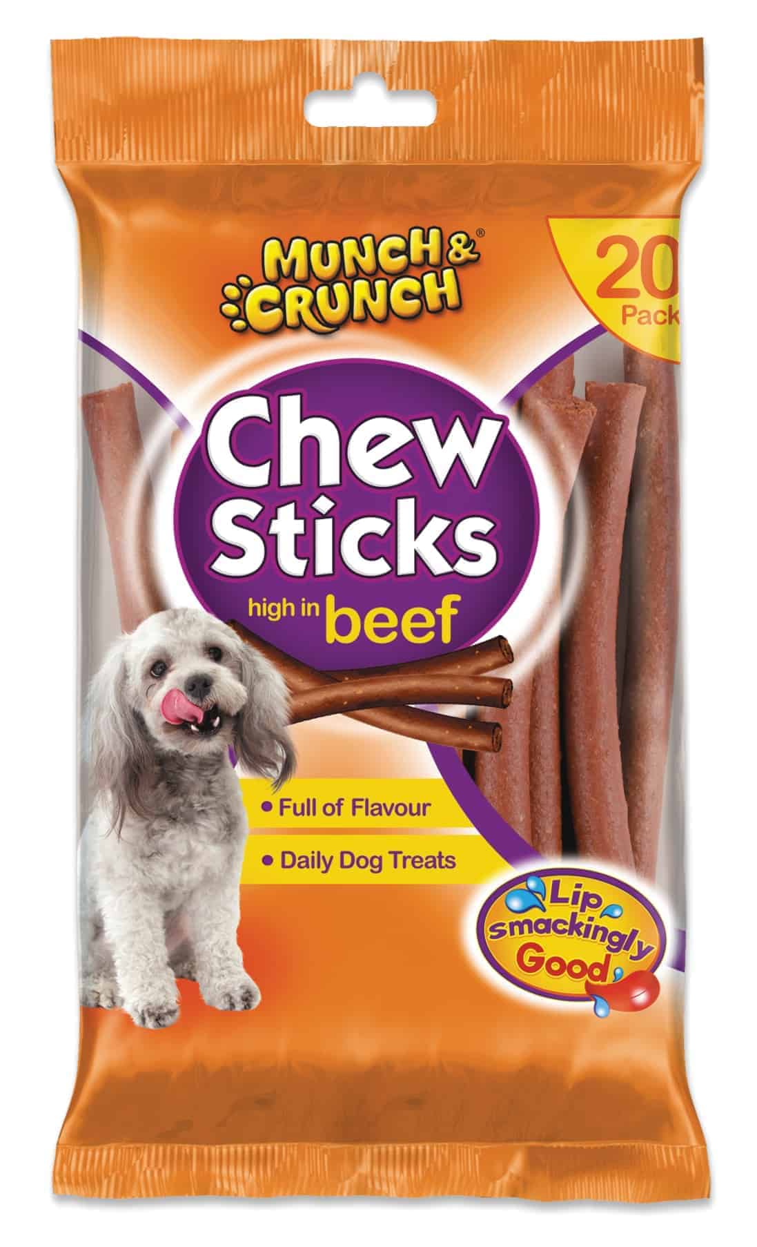 Munch n Crunch Chew Sticks in Beef (20 Pack) Dog Treat 180g