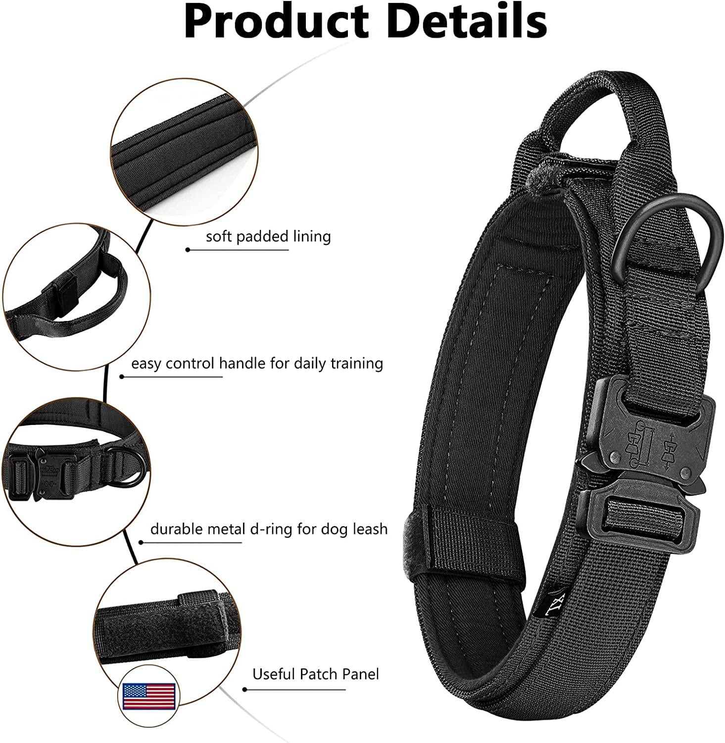 Military-Style Premium Tactical Dog Collar (Large) - Image 3