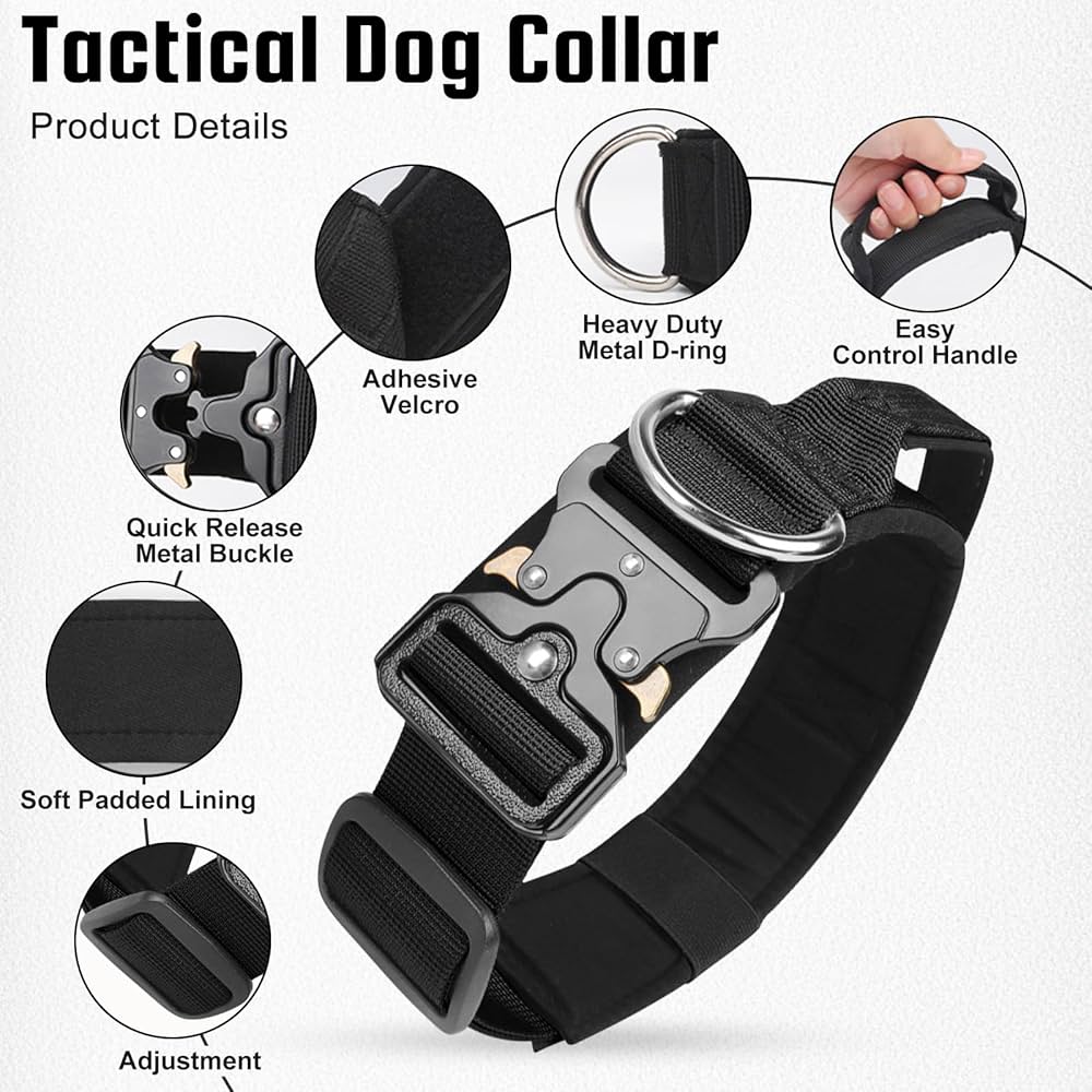 Military-Style Premium Tactical Dog Collar (Large) - Image 2