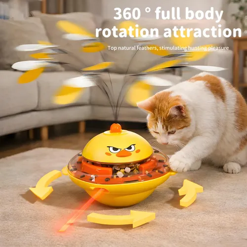 4-in-1 Electric Rechargeable Interactive Laser Treat Dispensing Toy for Cats - Image 2