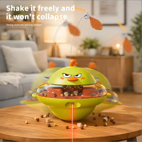 4-in-1 Electric Rechargeable Interactive Laser Treat Dispensing Toy for Cats - Image 3