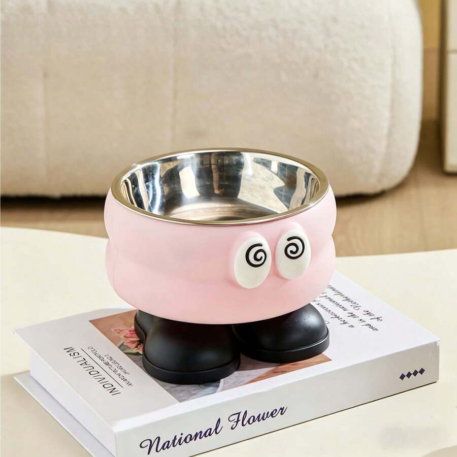 stainless steel cat bowl pink